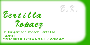 bertilla kopacz business card